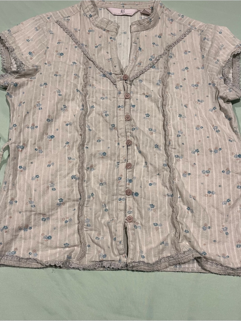A.L.C. Vintage Floral Button-Up Blouse, Med